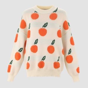NWT Orange pattern sweater size M